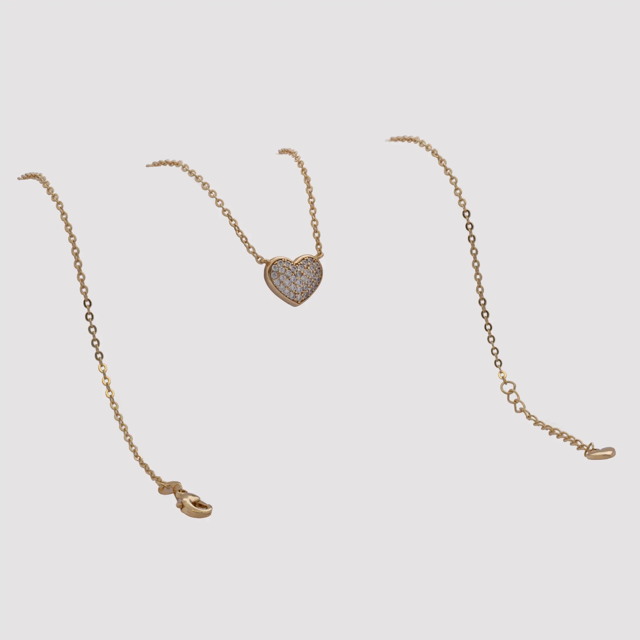 Gargantilla En Oro Laminado 18K Sparkle Heart Para Dama