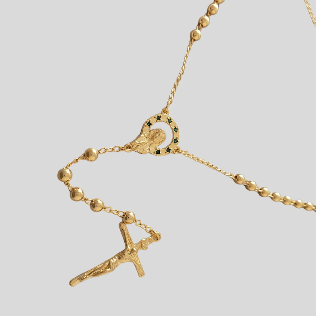 Rosario En Oro Laminado 18K 4 mm Para Caballero