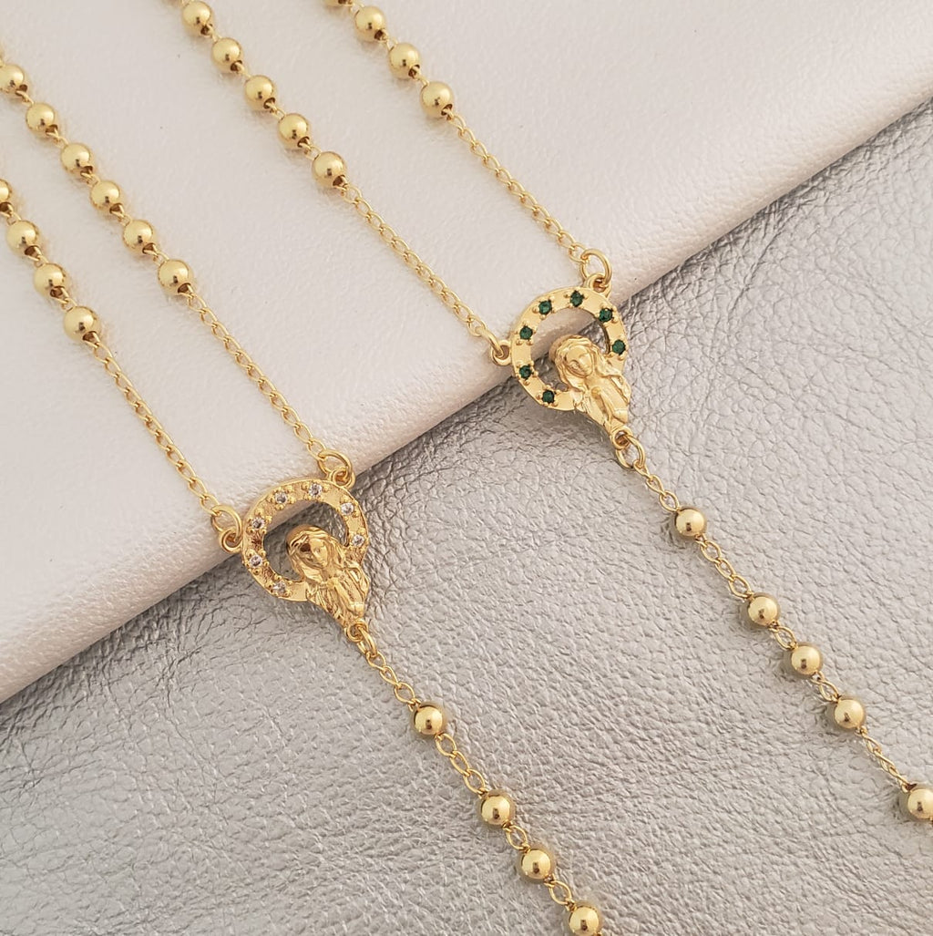 Rosario En Oro Laminado 18K 4 mm Para Caballero