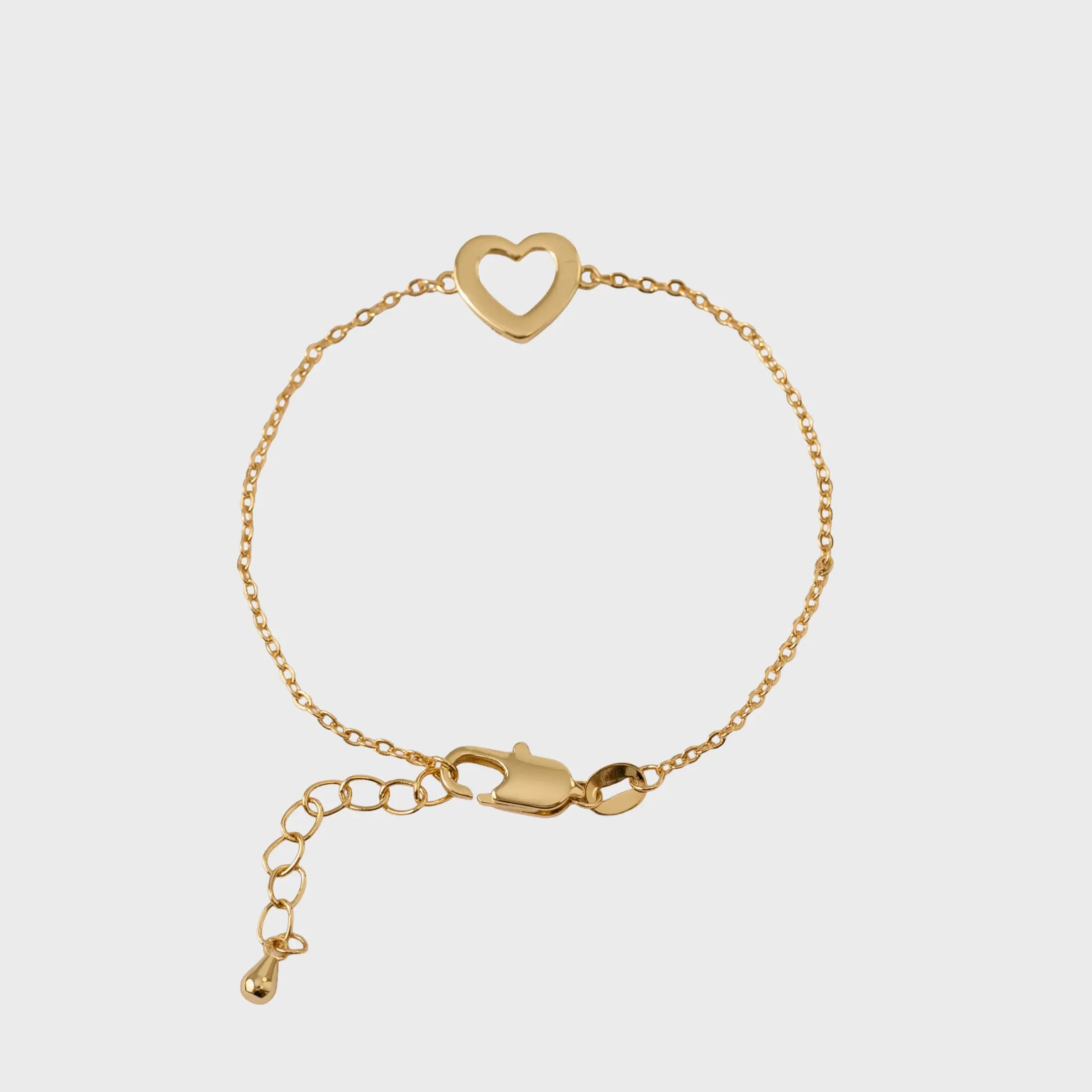Pulsera En Oro Laminado 18K Heart Para Dama