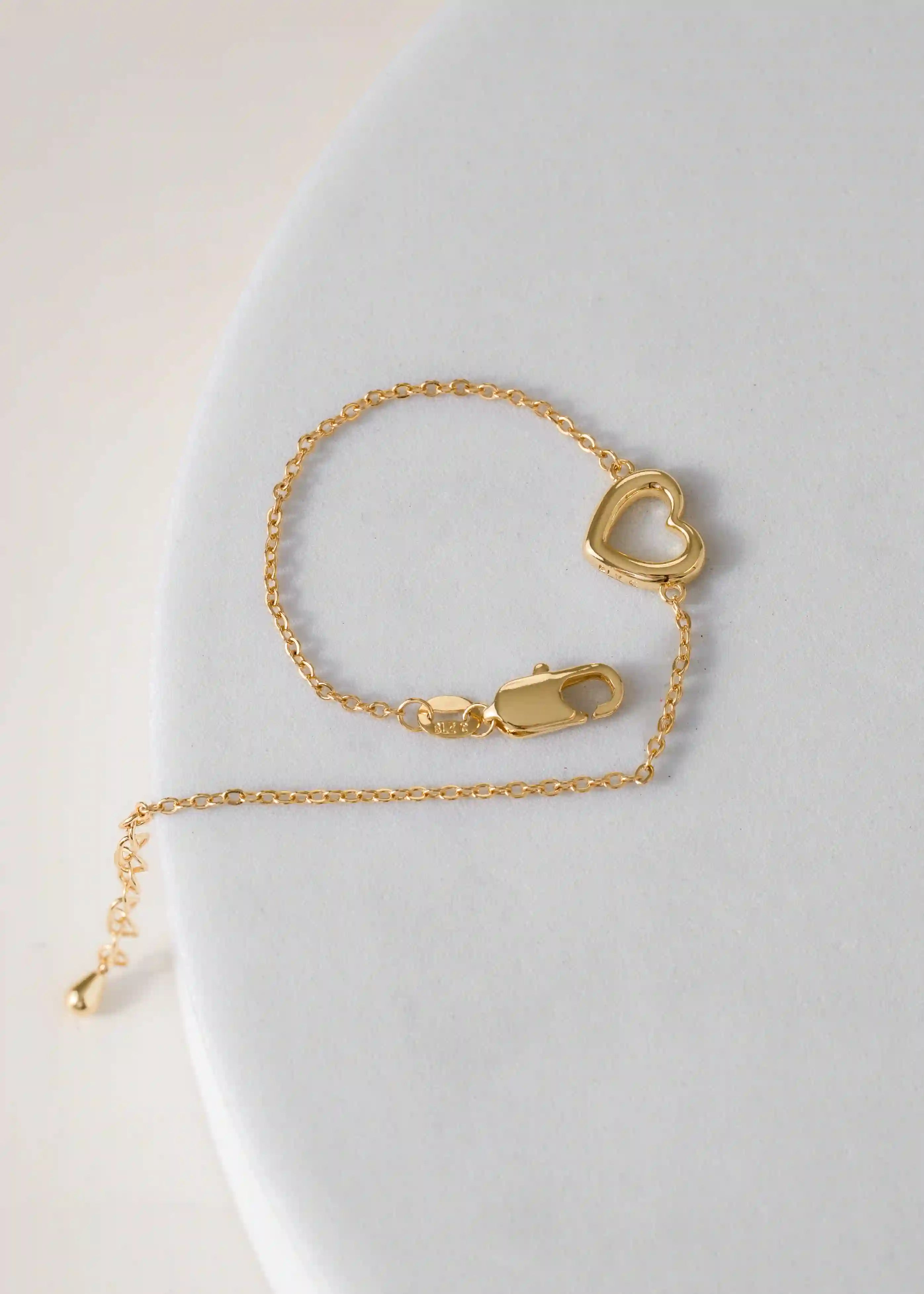 Pulsera En Oro Laminado 18K Heart Para Dama