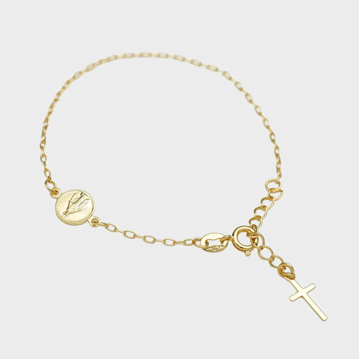 Pulsera En Oro Laminado 18K Virgen Milagrosa Para Dama
