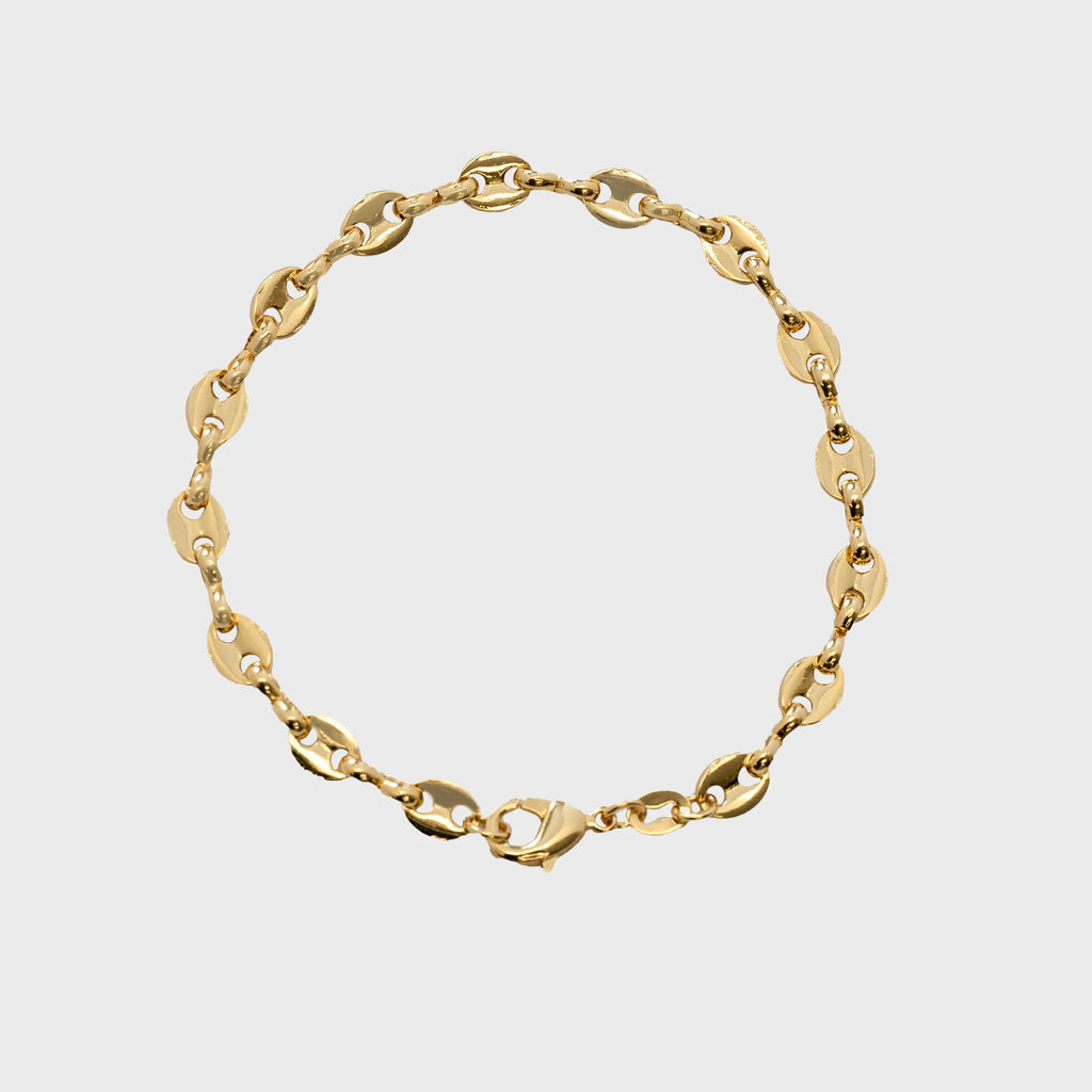 Pulsera En Oro Laminado 18K Eslabón Para Caballero