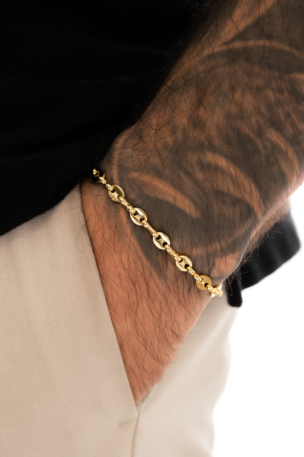 Pulsera En Oro Laminado 18K Eslabón Para Caballero