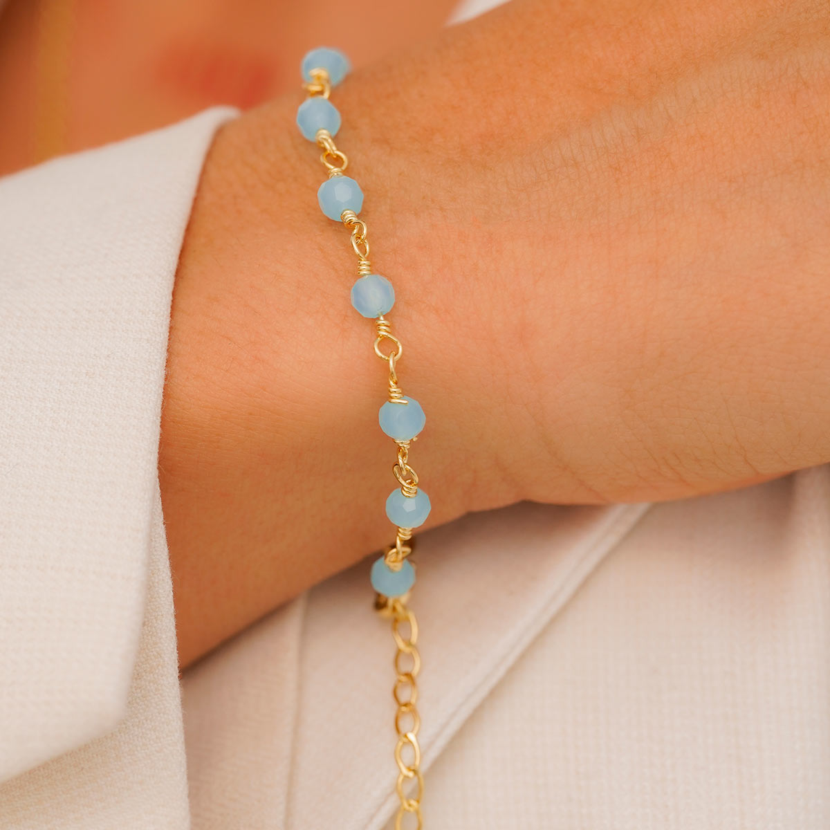 Pulsera En Oro Laminado 18K Blue Dream Para Dama
