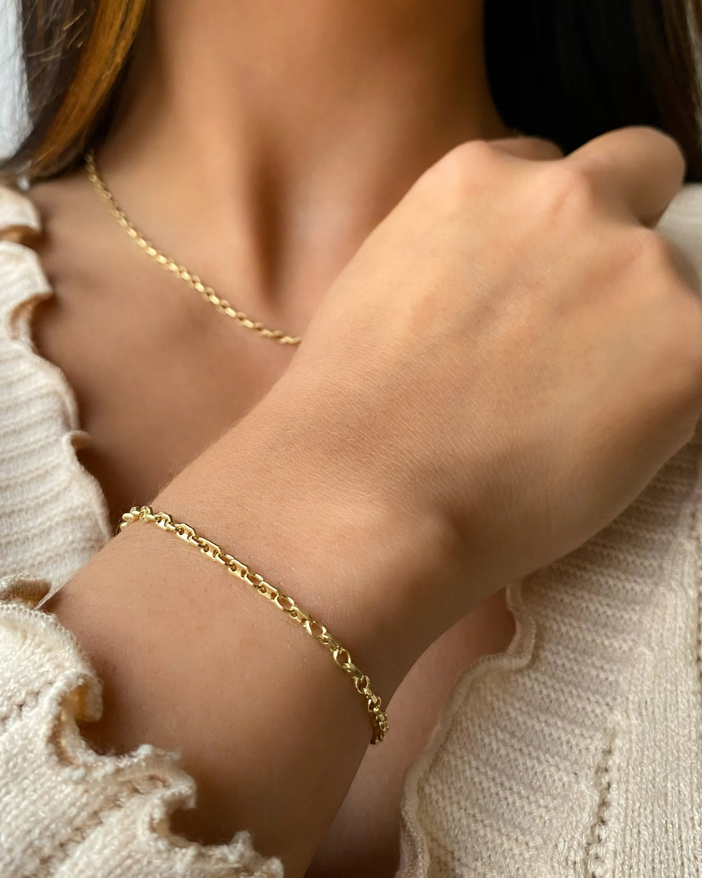 Pulsera En Oro Laminado 18K Eslabón IT Para Dama