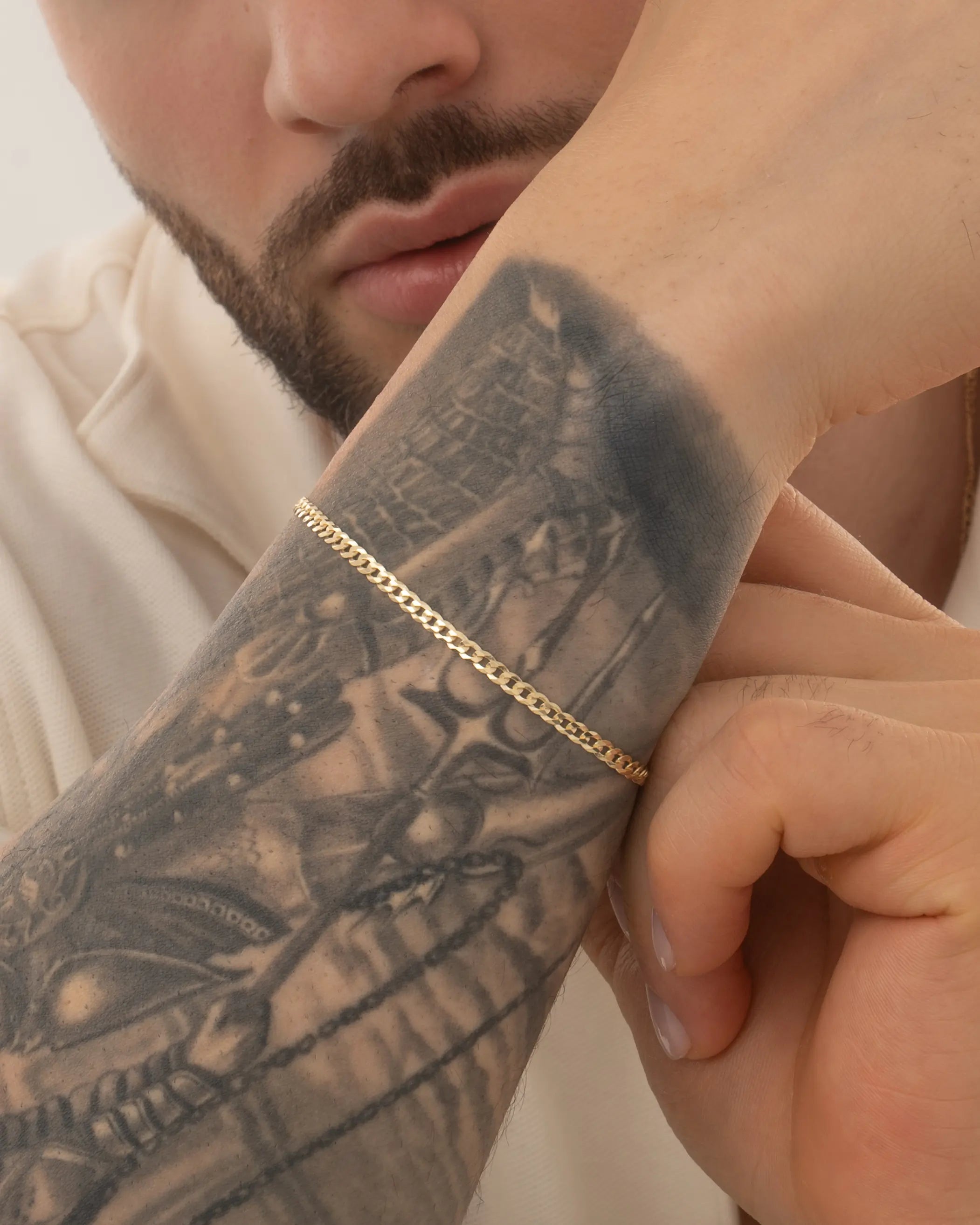 Pulsera En Oro Laminado 18K Cubana IT Para Caballero
