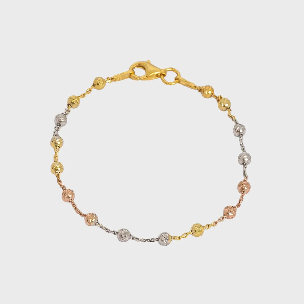 Pulsera En Oro Laminado 18K Station Redonda 3C IT Para Caballero