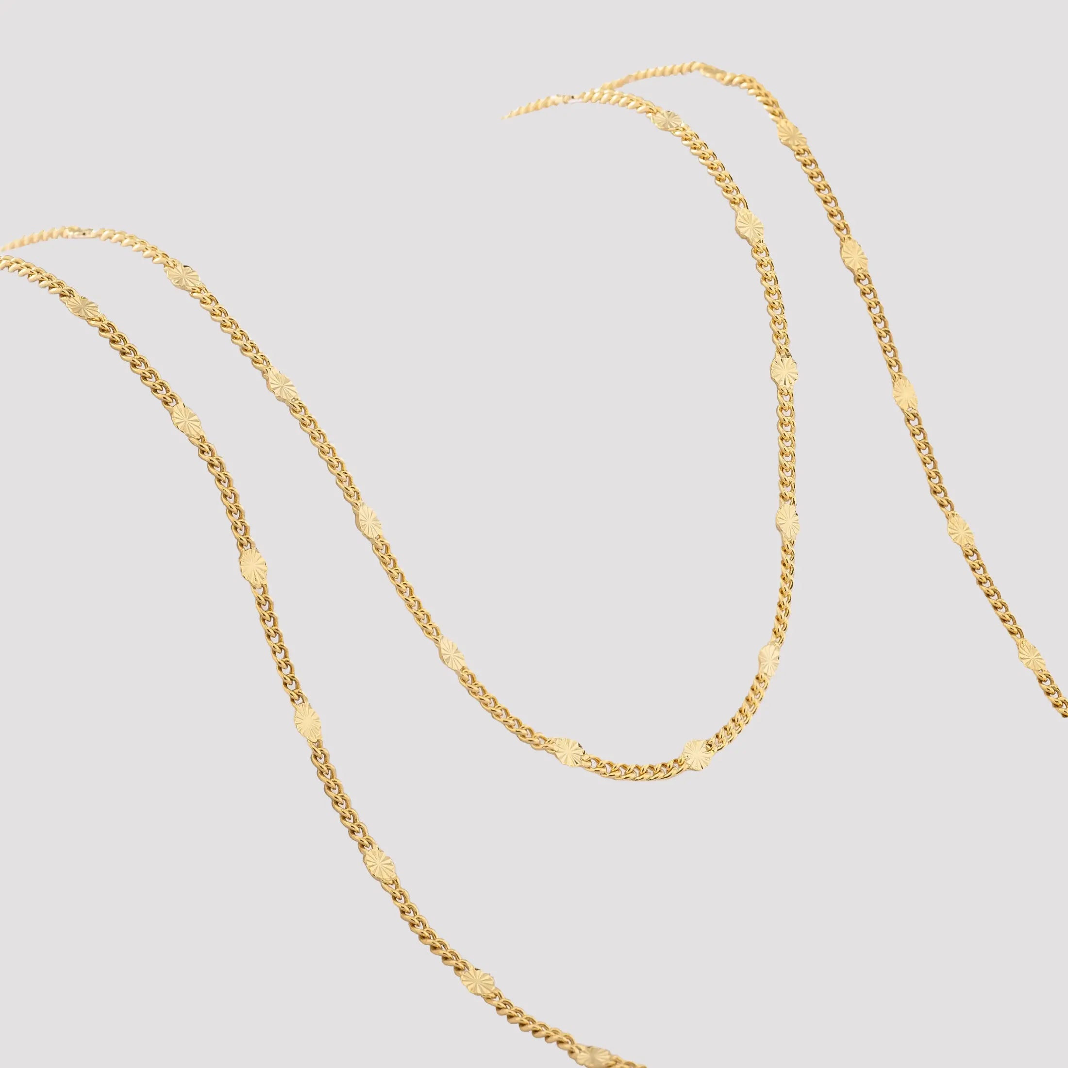 Cadena En Oro Laminado 18k Cubana Con Destellos Para Caballero