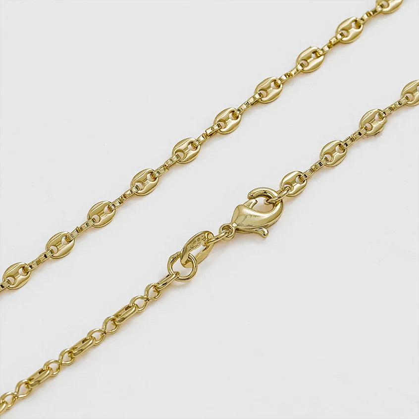 Cadena En Oro Laminado 18k Eslabón Delgada Para Dama