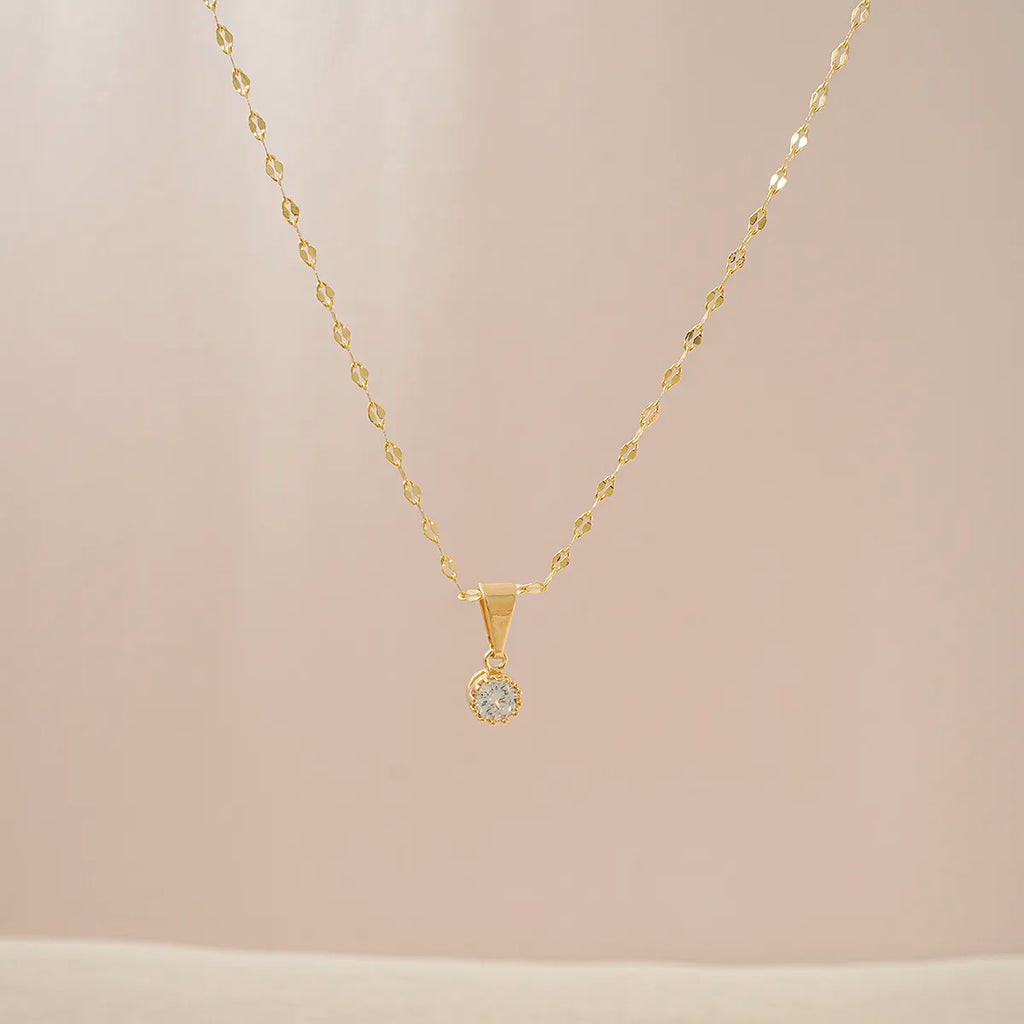 Cadena En Oro Laminado 18k Espejo Mediana Para Dama