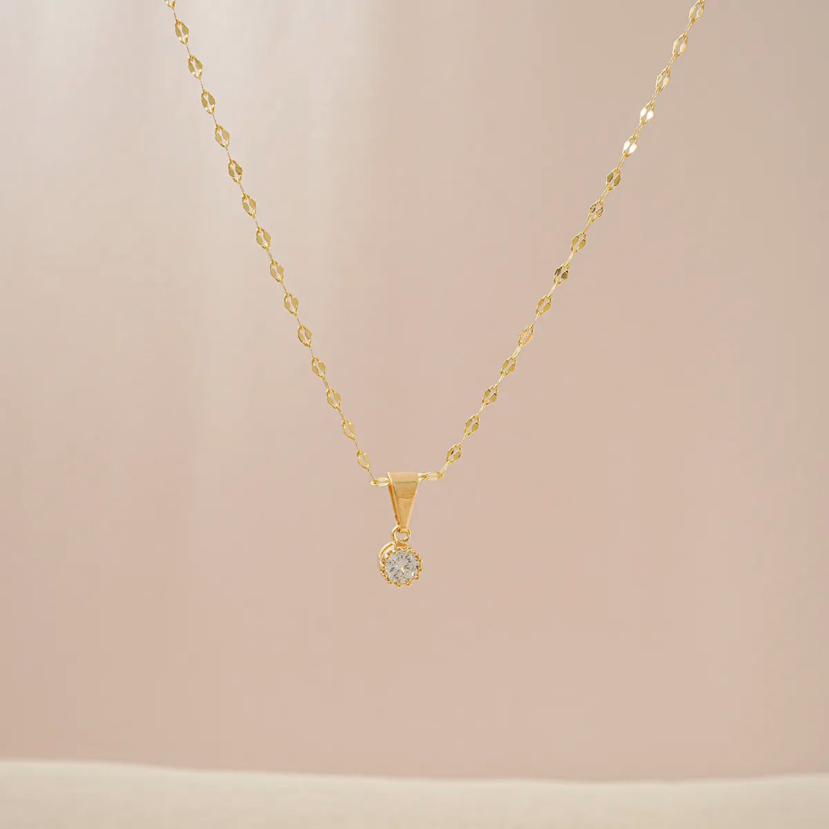 Cadena En Oro Laminado 18k Espejo Mediana Para Dama