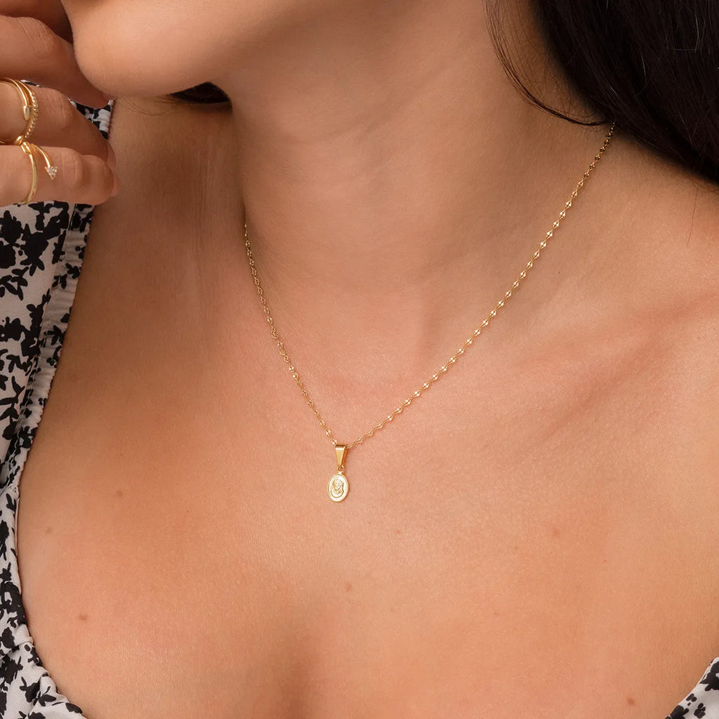 Cadena En Oro Laminado 18k Espejo Mediana Para Dama