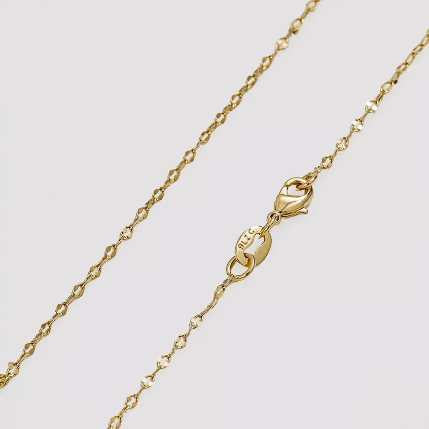 Cadena En Oro Laminado 18k Espejo Mediana Para Dama