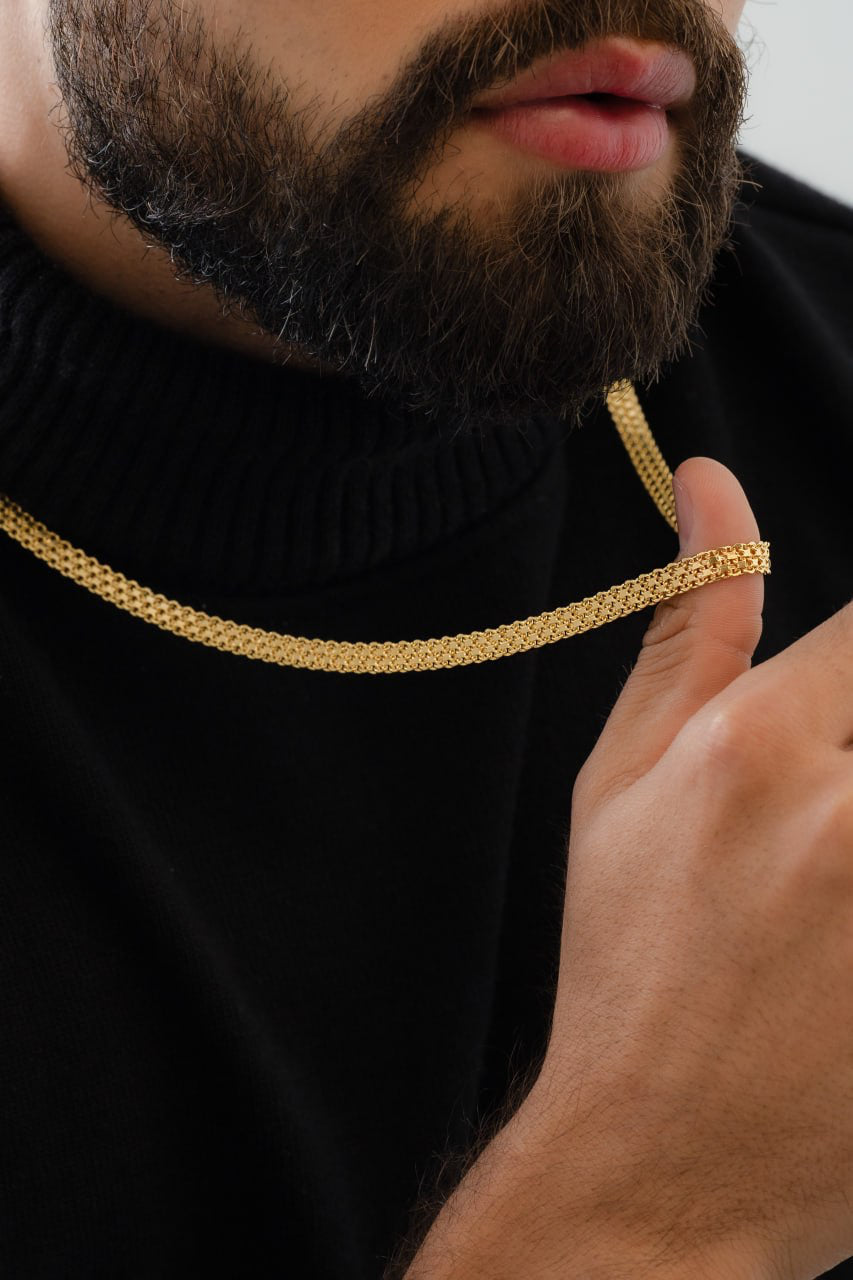 Cadena En Oro Laminado 18k China Doble Carril Para Caballero