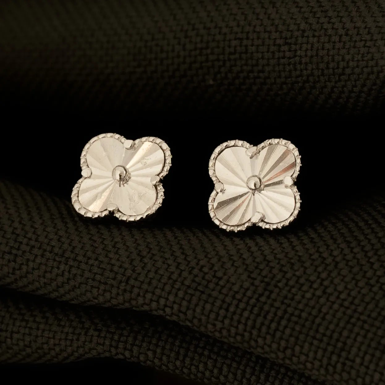 Aretes plata Clover