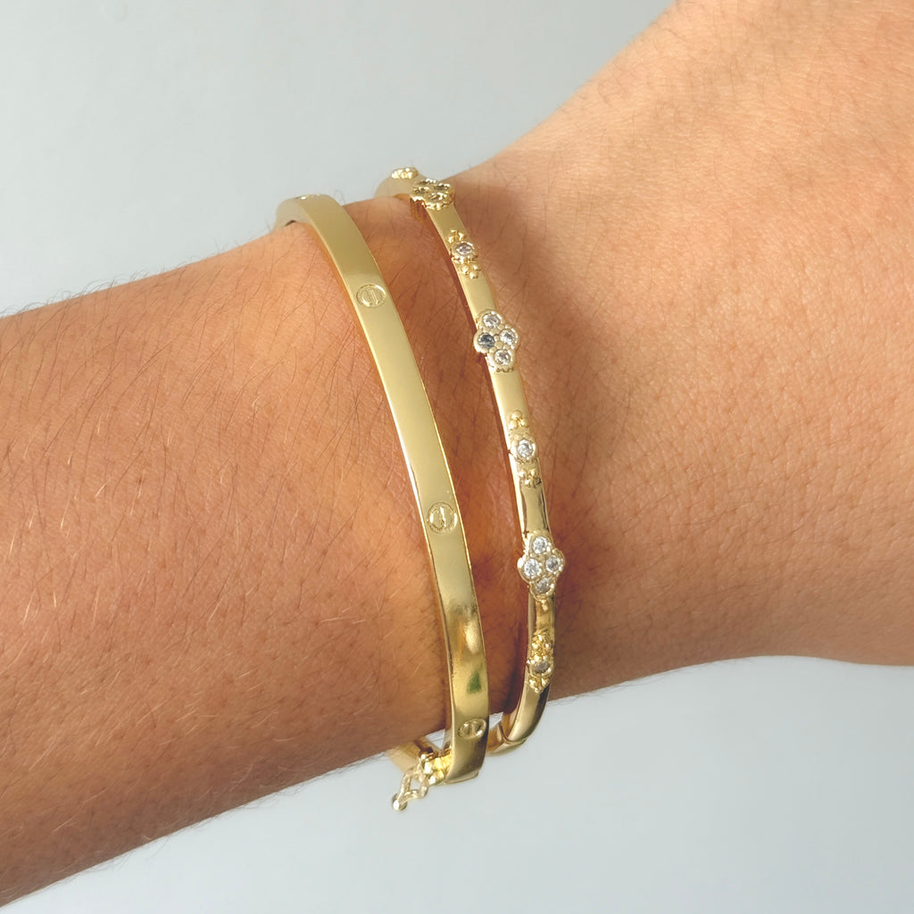 Aro pulsera trébol circones