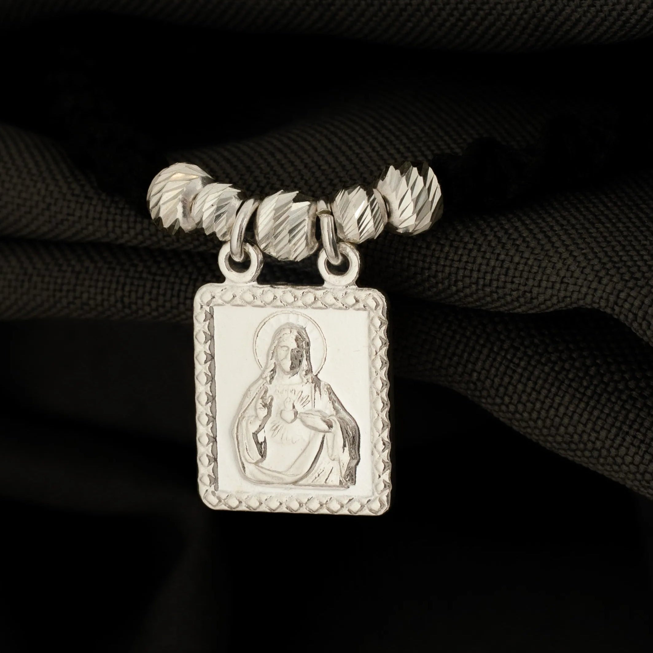 Dije plata Escapulario Sagrado Corazón