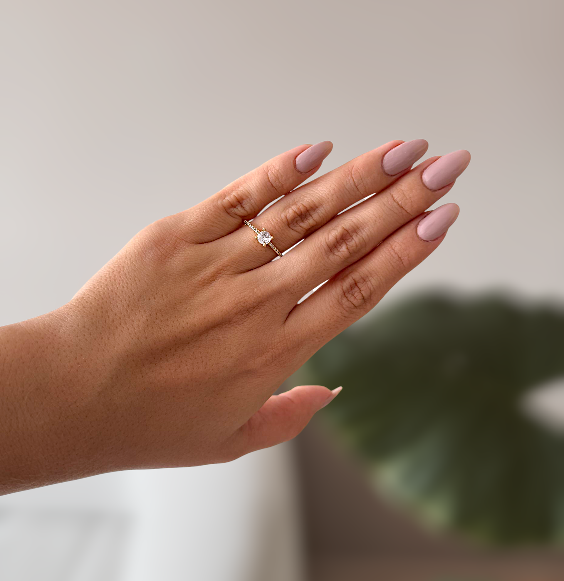 Anillo solitario lados circon