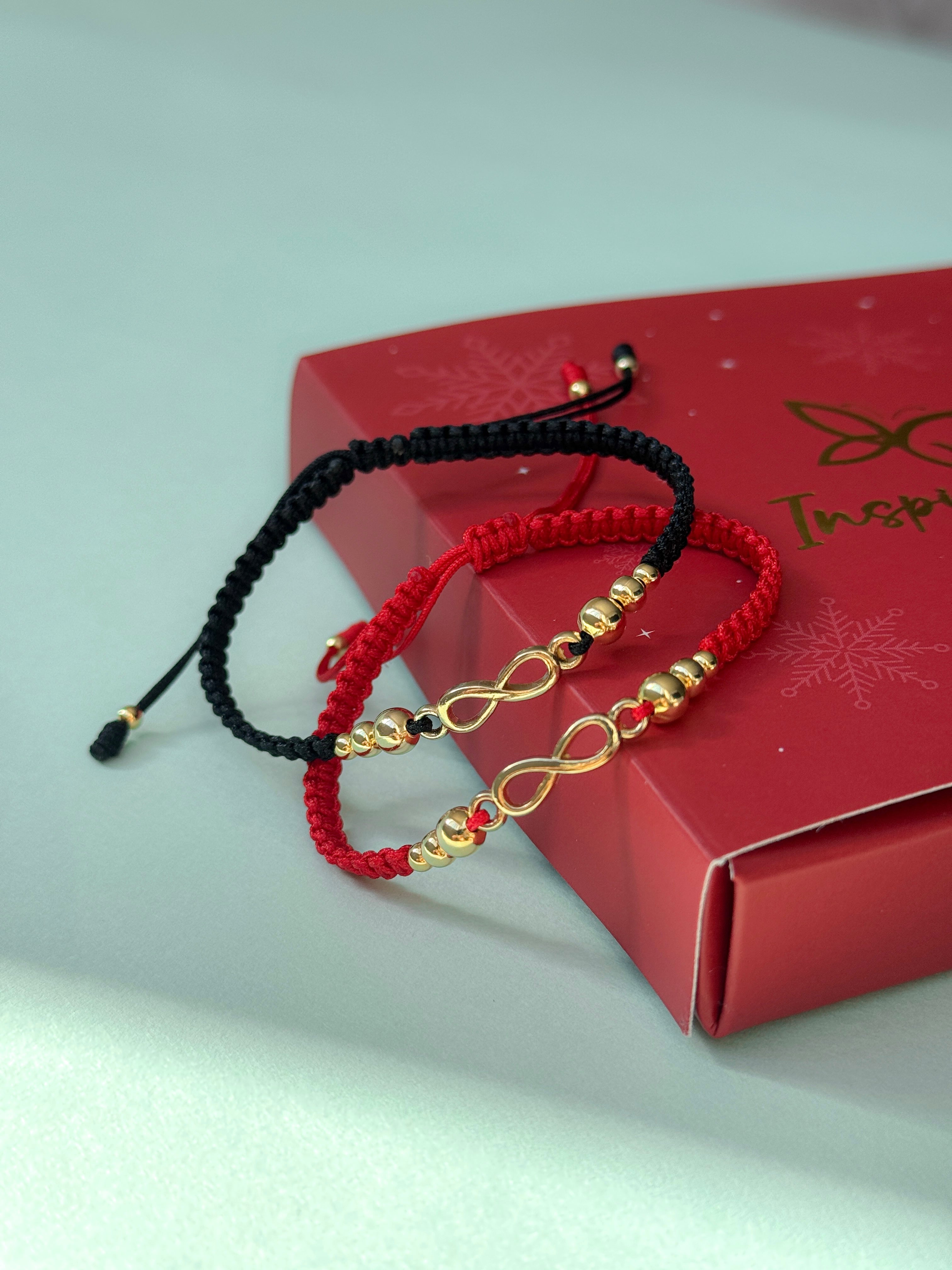 Pulseras artesanales pareja infinito