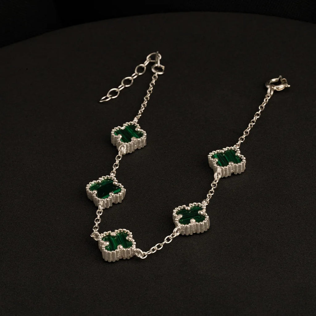 Pulsera plata Colver Malaquita