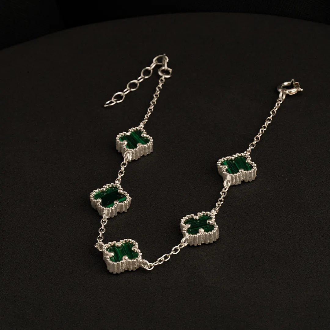 Pulsera plata Colver Malaquita