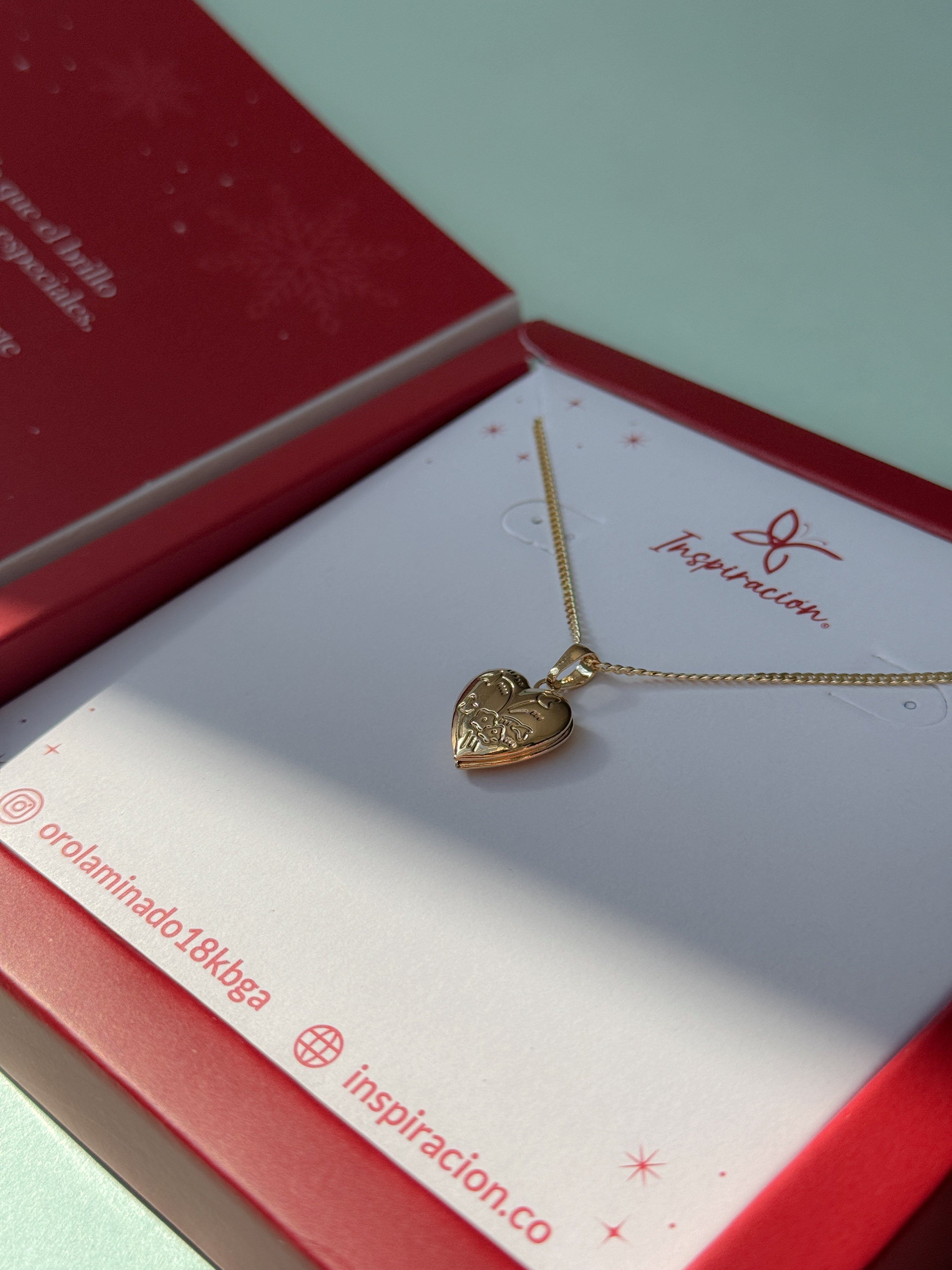 Relicario con foto y cadena