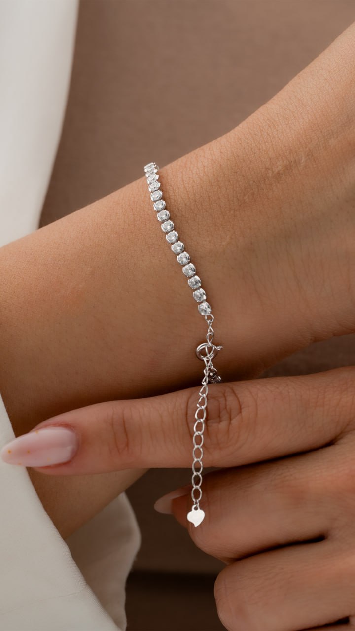 Pulsera plata tennis crystal