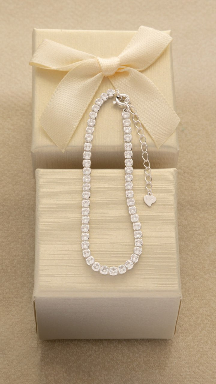 Pulsera plata tennis crystal